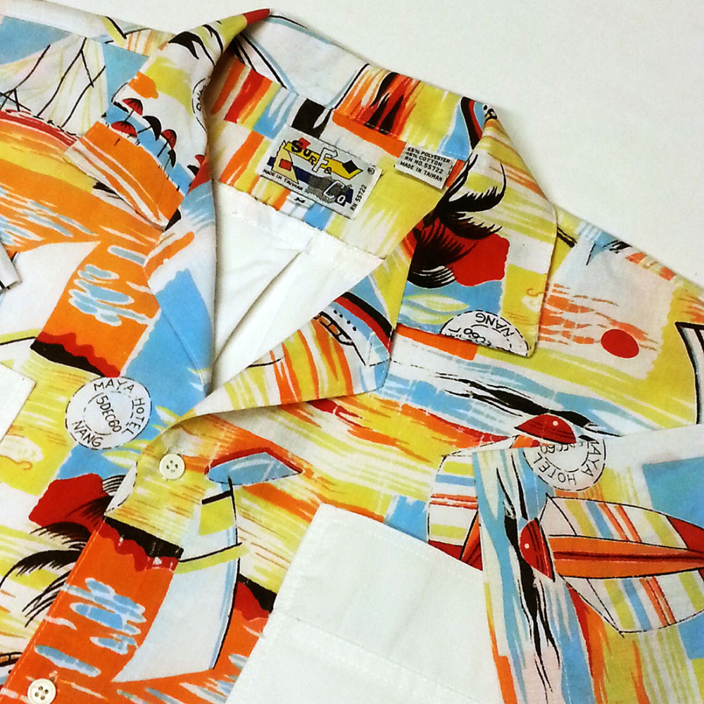 Mens Vintage RARE Surf Co Hawaiian Shirt M